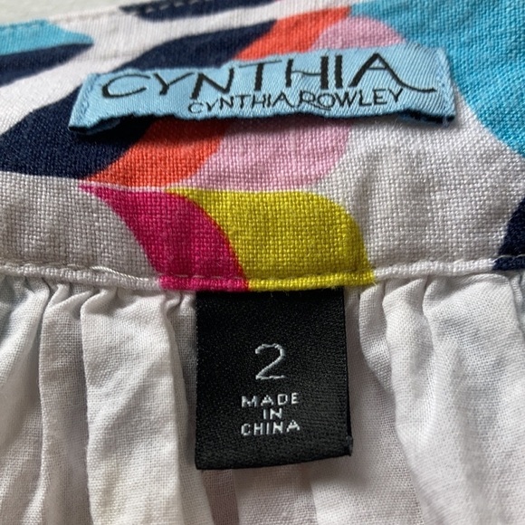 Cynthia Rowley Linen & Rayon Lined Skirt Sz 2 - Picture 9 of 10